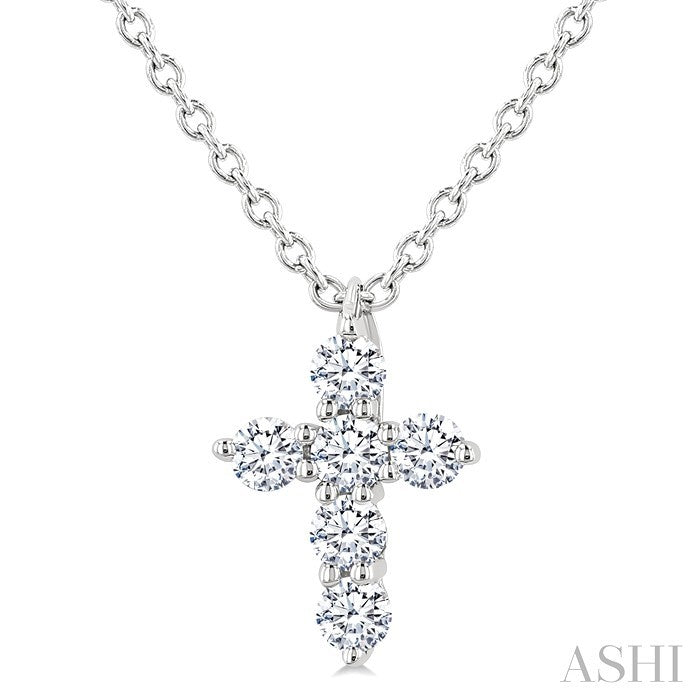 6 Stone Cross Diamond Fashion Pendant