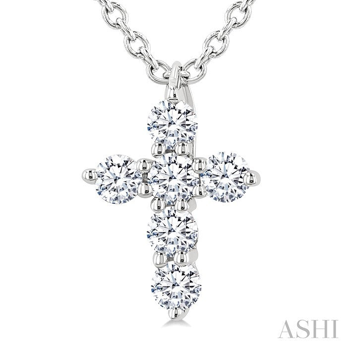 6 Stone Cross Diamond Fashion Pendant