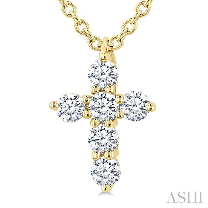 6 Stone Cross Diamond Fashion Pendant