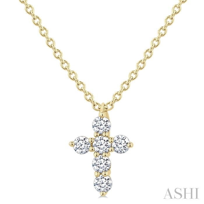 6 Stone Cross Diamond Fashion Pendant