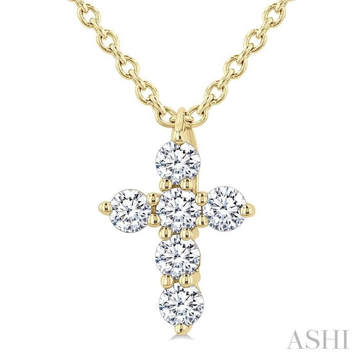 6 Stone Cross Diamond Fashion Pendant