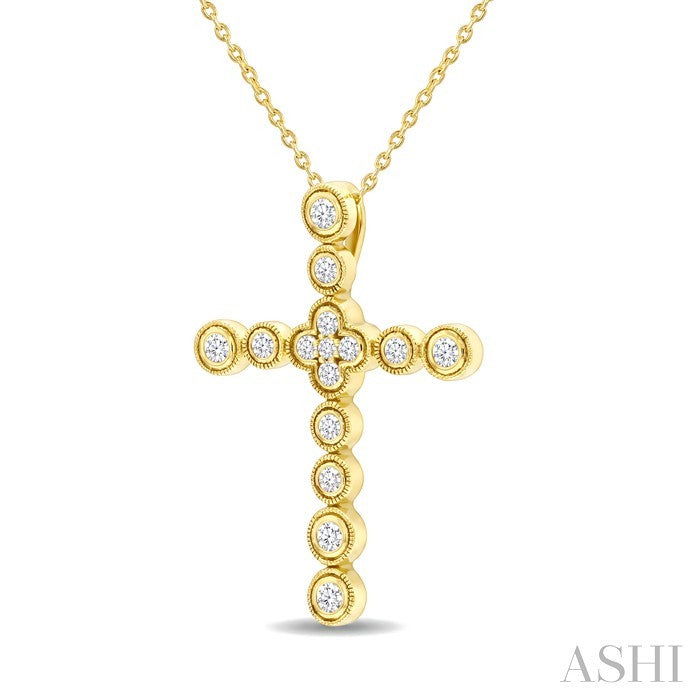 Bubble Cross Diamond Fashion Pendant