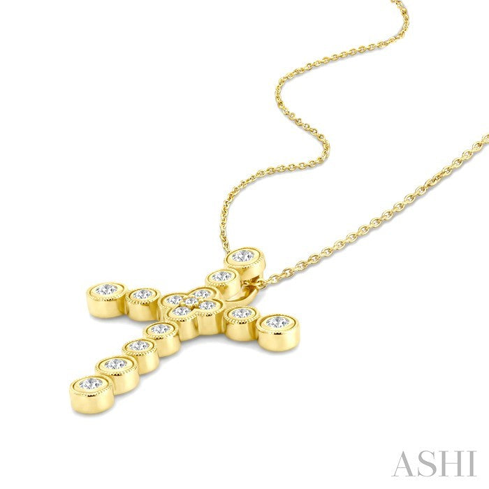 Bubble Cross Diamond Fashion Pendant