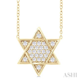 1/4 ctw Star of David Round Cut Diamond Fashion Pendant With Chain in 14K Yellow Gold