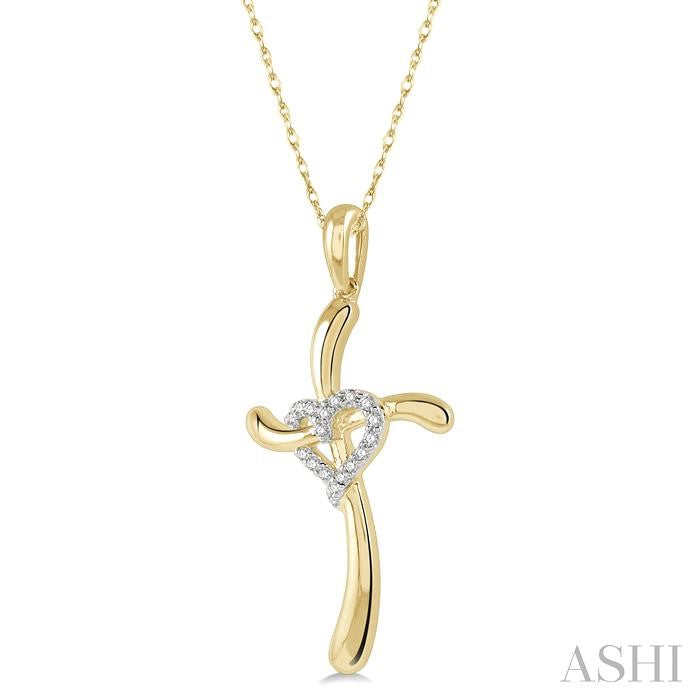 Cross & Heart Shape Diamond Fashion Pendant
