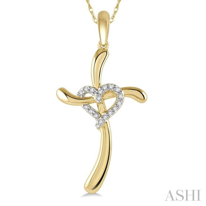 Cross & Heart Shape Diamond Fashion Pendant