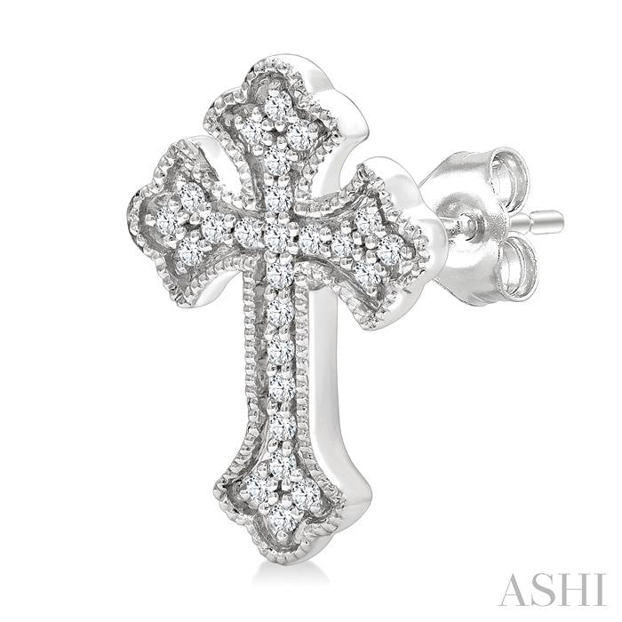 Cross Petite Diamond Fashion Earrings