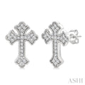 Cross Petite Diamond Fashion Earrings