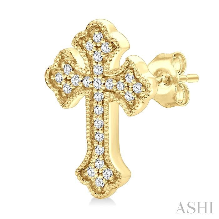 Cross Petite Diamond Fashion Earrings