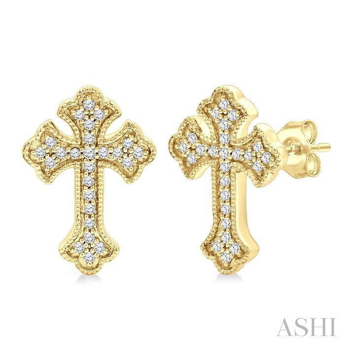 Cross Petite Diamond Fashion Earrings