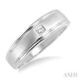 1/20 ctw Princess Cut Diamond Men's Ring in 14K White Gold