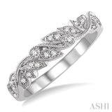 1/10 ctw Round Cut Diamond Wedding Band in 14K White Gold