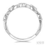 1/20 ctw Marquise Shape Round Cut Diamond Stackable Band in 14K White Gold