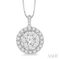 Round Shape Halo Lovebright Essential Diamond Pendant