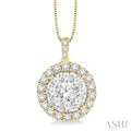 Round Shape Halo Lovebright Essential Diamond Pendant