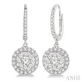 Round Shape Halo Lovebright Essential Diamond Earrings