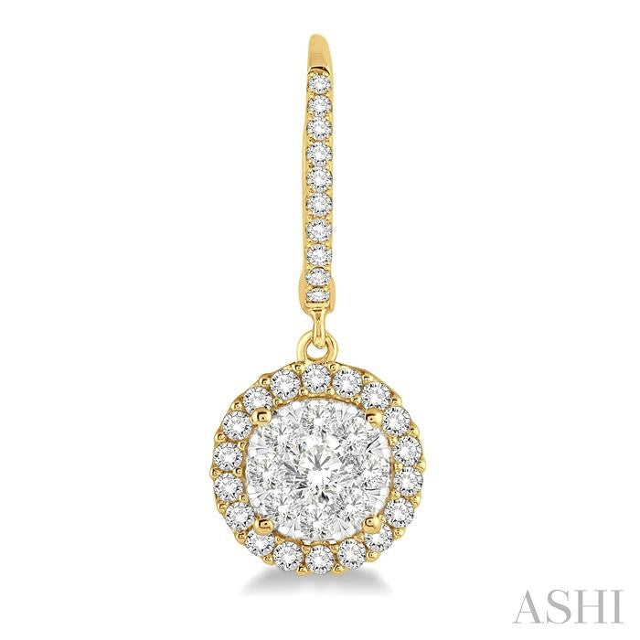 Round Shape Halo Lovebright Essential Diamond Earrings