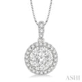 Round Shape Halo Lovebright Essential Diamond Pendant