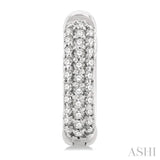 1/4 Ctw Petite Triple Row Round Cut Diamond Fashion Huggies in 10K White Gold