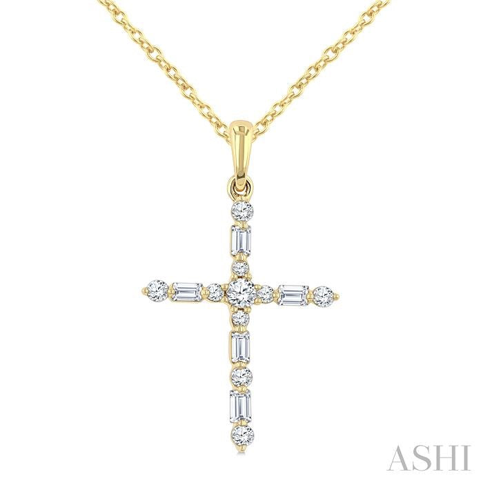 Cross Baguette Diamond Fashion Pendant