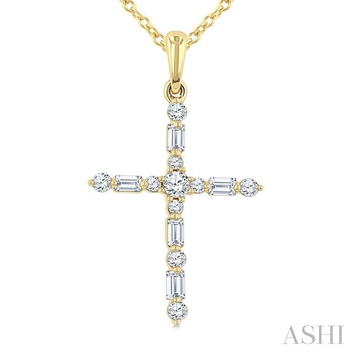 Cross Baguette Diamond Fashion Pendant