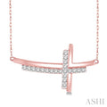 Sideway Cross Diamond Fashion Pendant