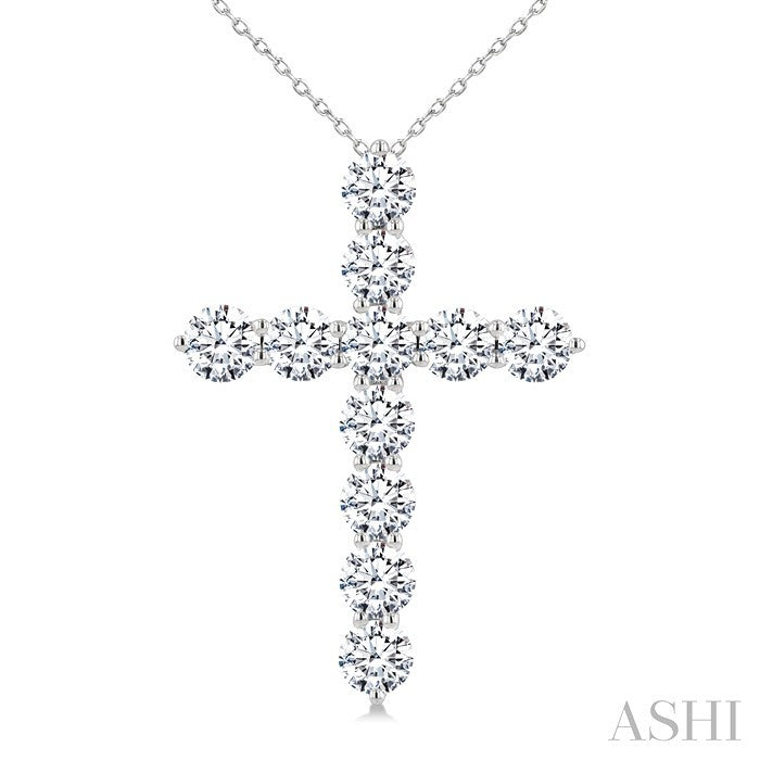 11 Stone Cross Diamond Fashion Pendant