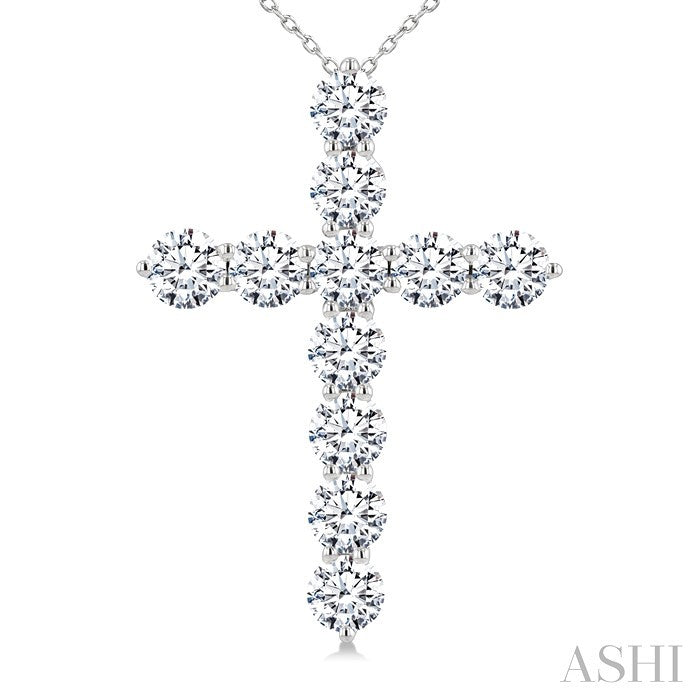 11 Stone Cross Diamond Fashion Pendant