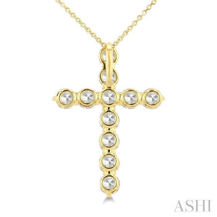 11 Stone Cross Diamond Fashion Pendant