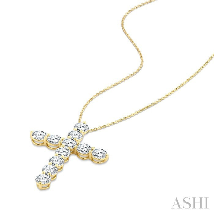 11 Stone Cross Diamond Fashion Pendant