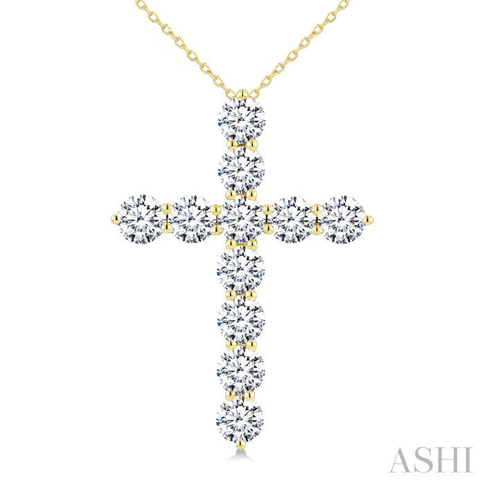 11 Stone Cross Diamond Fashion Pendant