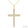 Pave-Set Cross Diamond Fashion Pendant