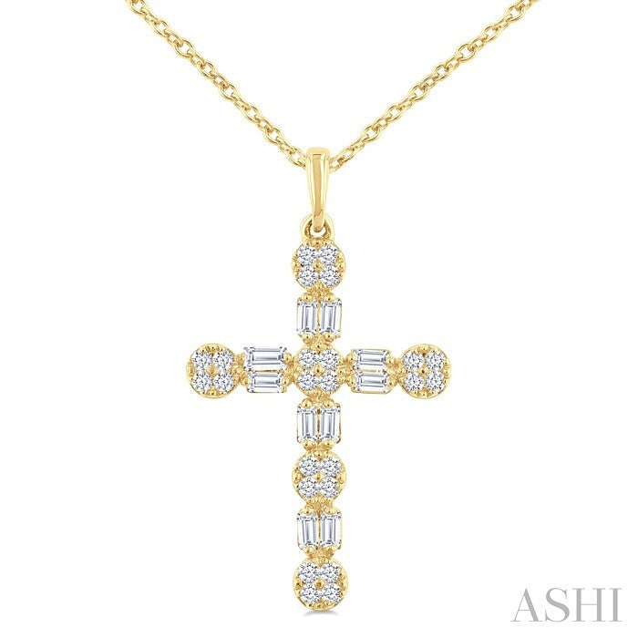 Cross Baguette Diamond Fashion Pendant