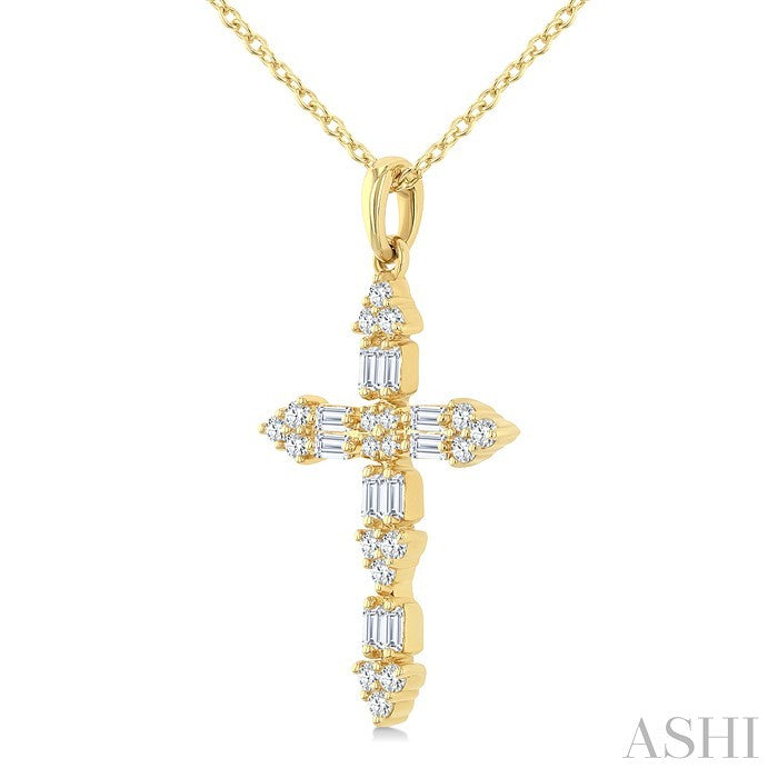 Cross Baguette Diamond Fashion Pendant