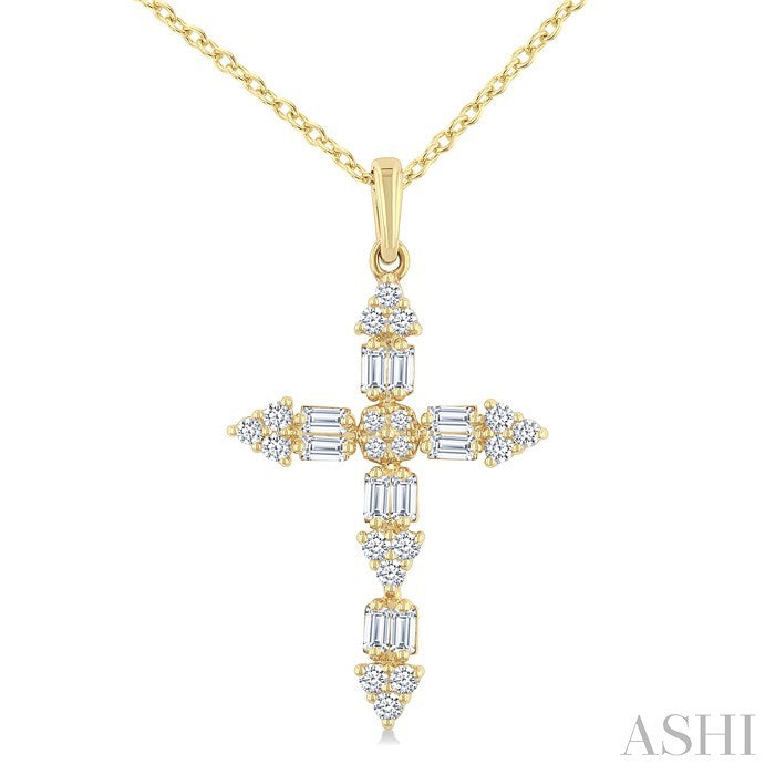 Cross Baguette Diamond Fashion Pendant