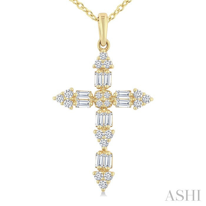 Cross Baguette Diamond Fashion Pendant