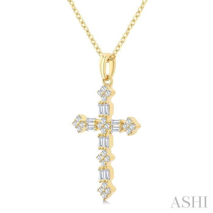 Cross Baguette Diamond Fashion Pendant