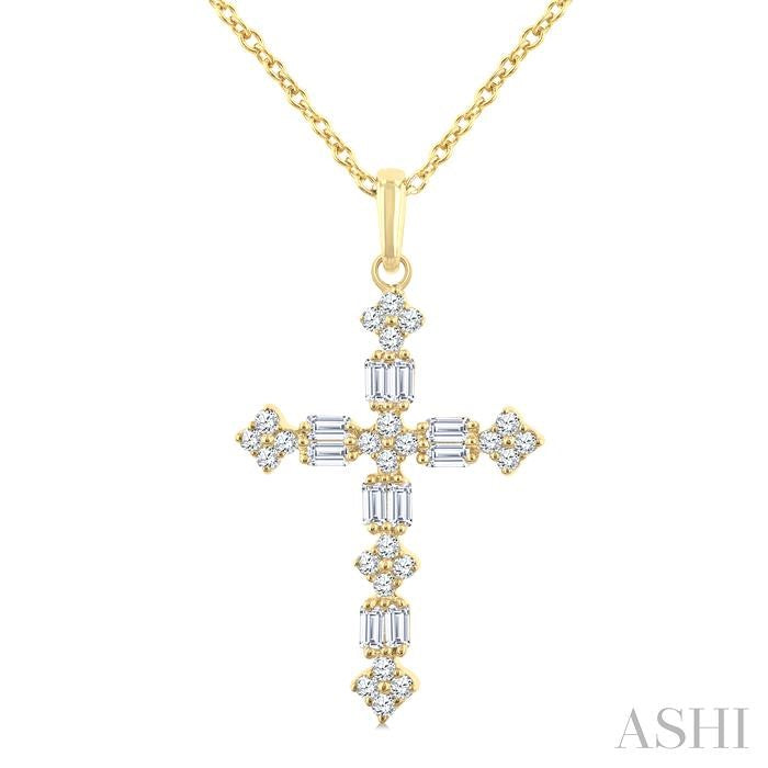 Cross Baguette Diamond Fashion Pendant
