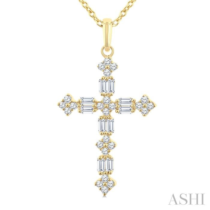 Cross Baguette Diamond Fashion Pendant