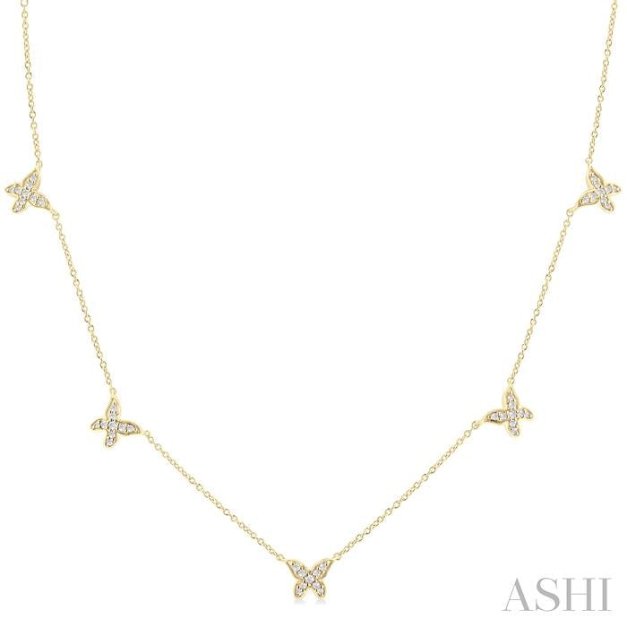 Butterfly Diamond Station Necklace