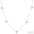 Heart Shape Diamond Station Necklace