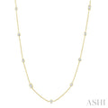 Mixed Shape Bezel Set Diamond Station Necklace