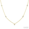 Mixed Shape Bezel Set Diamond Station Necklace