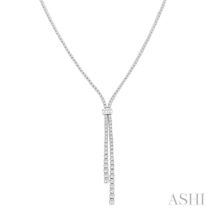 Split Diamond Y Necklace