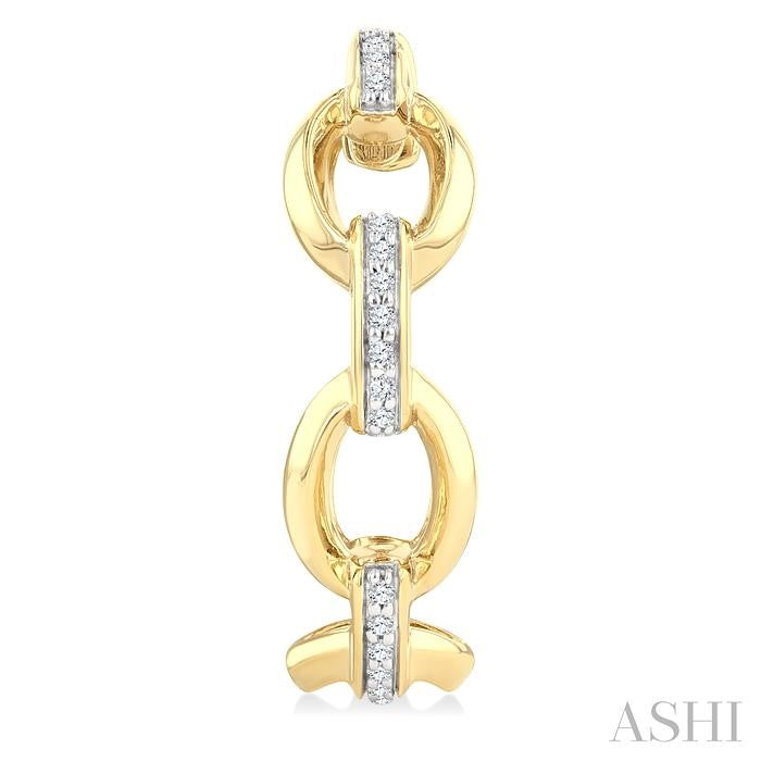 Bold Oval Shape Link Diamond Fashion Hoop Earrings