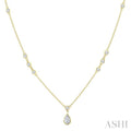 Pear Shape Bezel Set Drop Necklace