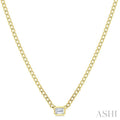 Emerald Shape Curb & Cuban Diamond Fashion Necklace