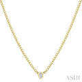 Pear Shape Bezel Curb & Cuban Diamond Fashion Necklace