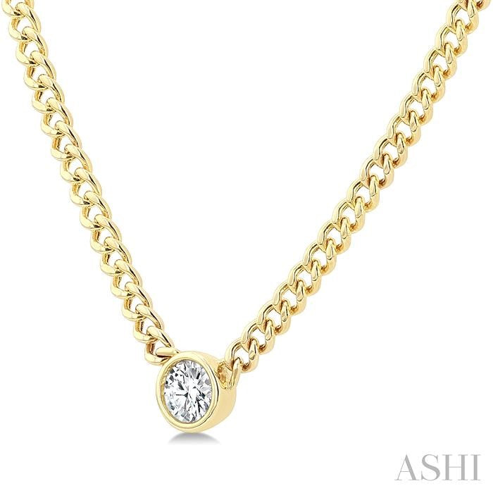 Round Shape Curb & Cuban Diamond Fashion Necklace