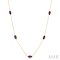 Marquise Shape Gemstone & Diamond Station Necklace